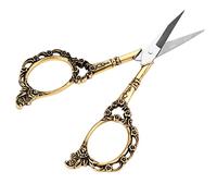 Fafeims Ciseaux de Broderie, Ciseaux de Tailleur Vintage à Motif de Fleurs en Acier Inoxydable pour la Couture, le Scrapbooking et L'artisanat (GOLD)