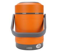 Fafeims Cuiseur Thermique, Pot Thermique Portable en Acier Inoxydable de 2 L avec 3 + 1 Conteneurs et Prise IPX5 pour Voyage, Camping, Bureau, Usage Domestique (ORANGE)