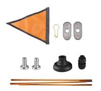 Fafeims Drapeau de sécurité en Kayak 47,24 Pouces Drapeau d'aluminium Léger avec Vis en T en T, pour la Pêche en Bateau, Triangulaire à Haute visibilité Portable, Installation Facile