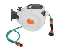 Fafeims Enrouleur de Tuyau D'arrosage Rétractable Automatique, Support Pivotant à 180 °, Retour Lent, Autoportant, 10m, pour une Utilisation en Extérieur