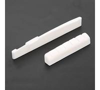 Fafeims Ensemble de Selle D'écrou de Guitare Acoustique Folk Haut de Gamme, Matériau en Os de Vache Pur, Belle Apparence pour les Guitaristes