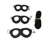 Fafeims Harnais de Furet, Ensemble de Gilet de Laisse de Harnais de Hamster avec Cloches, Cuir Artificiel, Nylon, Fournitures pour Animaux de Compagnie Incluses (Black)