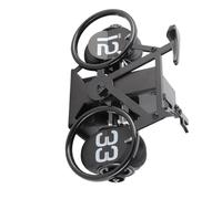 Fafeims Horloge de Bureau Rabattable en Forme de Vélo Vintage, Minuterie Mécanique Créative, Horloge de Rappel pour Le Bureau et la Maison, Matériau en Acier Inoxydable (Black)