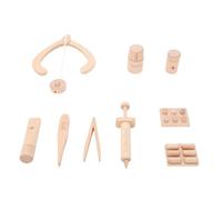 Fafeims Kit de Docteur en Bois pour Les Enfants, Jeu de Jeu Médical de 13 Pièces avec Stéthoscope, Seringue, Faire Semblant de pour Les Enfants de 3 à 5 Ans