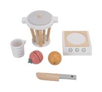 Fafeims Mélangeur de Jouets, Ensemble de Machine à Smoothie en Bois de Hêtre avec des Fruits Coupés pour Enfants, Accessoires de Jeu de Cuisine pour Garçons et Filles