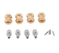 Fafeims Moyeu Hexagonal RC, 4 Adaptateurs Hexagonaux de Roue en Laiton de 15 Mm pour Moyeu D'extension Robuste sur Chenilles SCX10 1/10 pour Les Performances d'escalade (Gold)