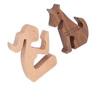 Fafeims Ornements Commémoratifs en Bois pour Chien, Belle Sculpture pour Le Souvenir et Les Condoléances, 2 Pièces/Ensemble pour Amis ou Famille en Deuil, Bois de Hêtre + Noyer (A)
