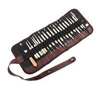 Fafeims Outils de Sculpture, 22 Pièces, Kit D'outils Professionnels de Sculpture en Argile Métallique en Bois, avec étui en Toile pour Poterie, Argile Polymère Séchée à L'air, Artistes