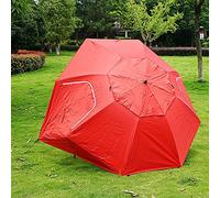 Fafeims Parapluie Résistant à l'eau pour la Pêche, Le Camping, Le Parc, Le Poteau Central à Nervures en Acier, Flux d'air Efficace, Rouge Bleu Vert, 1 Parapluie