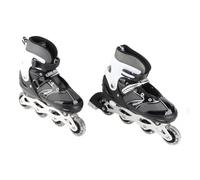 Fafeims Patins à Roues Alignées Bleus Réglables Unisexes, Triple Protection pour Garçons et Filles, Patins de Fitness pour Une Conduite en Douceur (Black)