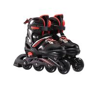 Fafeims Patins à Roues Alignées Bleus Réglables Unisexes, Triple Protection pour Garçons et Filles, Patins de Fitness pour Une Conduite en Douceur (Rouge)