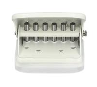 Fafeims Perforateur de Papier de Précision à 6 Trous pour A4 A5 B5, Perforateur à Lame en Métal, capacité de 5 Feuilles avec Règle de Positionnement pour Bureau, école, Usage Domestique (WHITE)