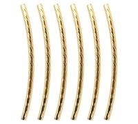 Fafeims Perles D'espacement de Tubes de 200 Pièces, Perles de Nouilles Incurvées, Adaptées à L'artisanat de Collier et de Bracelet, Bricolage (GOLD)