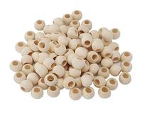 Fafeims Perles en Bois Belle Texture Grand Trou 20 Mm pour la Fabrication de Bijoux à Faire Soi-même, 100 Pièces Entretoise de Collier pour les Amateurs D'artisanat et les Artistes