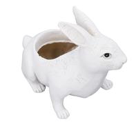 Fafeims Pot à Fleurs, Jardinière, Mignon Résine avec Trou de Drainage 7.09x5,51 Pouce de Fleur en Forme d'animal pour Le Bureau de Bureau Décor de Bureau (White)