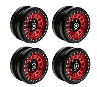 Fafeims RC Car Wheel Hub Améliorer Les Performances de la Voiture de 2,9 Pouces CNC CNC Aluminium en Alliage pour Axail SCX6 1/6 RC Car (Rouge)