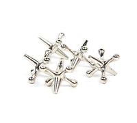 Fafeims Retro Remembrance, Traditional Fun, All-Age Fun Jacks Game with Ball, Metal Table Board Game Skill Development, Utilisation Polyvalente pour la Faveur de la Fête de la Famille (Doré, Argent)