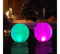 Fafeims RGB Ball Luminal Ball LED Gonflable Luminous, Lumière Colorée de la Sphère RVB, étanche, avec Télécommande, pour Le Décor Extérieur Intérieur (Couleur Assortie)