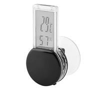 Fafeims Thermomètre D'aquarium, Mini Thermomètre Hygromètre Numérique Moniteur de Température d'humidité pour Reptiles avec Ventouse et Bascule IPX5 écran LCD (BLACK)