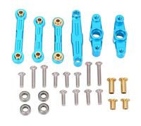 Fafeims Tie à Cravate de Direction RC Car, Ensemble de Liaison de Direction de Mise à Niveau en Alliage pour TT02, Kit Haute Performance de 6 Pièces avec Roulements et Vis pour Les (Blue)
