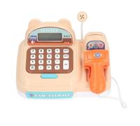 Fafeims Toy de Caisse Enregistreuse, Interactif avec Microphone Multifonction, Analyse Sensorielle Play for Boys Girls 3+. Améliorer Les Compétences Cognitives (Brown)