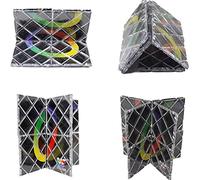 Fafeims Toys Classiques de Cubes Professionnels, 8 Panneaux Cubes de Puzzle Pliants pour bébé âgé de 6 Ans, Boost Intelligence, Structure Durable, Idéal pour Les Voyages de Camping et Les (Noir B)
