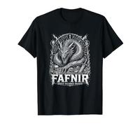 Fafnir Greed Devient la mythologie Nordique du Dragon T-Shirt Graphique avec Valeur, Homme, Noir, M
