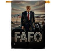 FAFO Drapeau mural décoratif à suspendre pour la maison, le porche, la force, la résolution de l'Amérique, le premier soutien de Trump, bannière de citation, panneau de portrait patriotique, textile