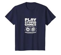 FAFO Play Stupid Games Win Stupid Prizes Gamer Humour T-Shirt, Enfant, Bleu Marine, 6 Ans