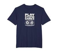 FAFO Play Stupid Games Win Stupid Prizes Gamer Humour T-Shirt, Homme Grandes Tailles, Bleu Marine, 6X Tall