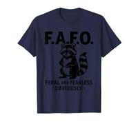 FAFO T-Shirt rétro Humoristique Raton Laveur Vintage « Feral and Fearless » T-Shirt