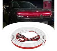 FAFOUR Bande lumineuse LED pour extérieur de voiture, kit de faisceau de capot de démarrage de balayage dynamique, bande de capot flexible, feux diurnes de voiture étanches universels (Rouge, 47inch)