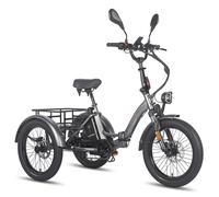 Fafrees F20 Mate Tricycle électrique homologué 48 V 21Ah Vélo électrique pliable 3 roues 20 x 3.0 "" vélo Fat Bike de transport Gris