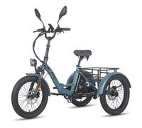 FAFREES F20 Mate Triporteur Électrique - Moteur 500W Batterie 48V21AH Freins Hydrauliques - Gris bleu