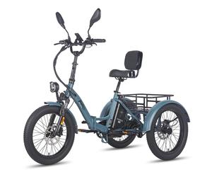 FAFREES F20 Mate Triporteur Électrique - Moteur 500W Batterie 48V23.45AH Siège Dossier Freins Hydrauliques - Gris bleu