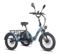 FAFREES F20 Mate Vélo cargo électrique - Moteur 500W - Batterie 48V 21Ah - Pneus 20 × 3,0 pouces - Bleu