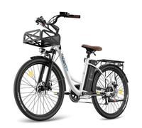 FAFREES F26 Lasting - Vélo électrique 26"" 250W - Batterie Amovible 20.3Ah/36V - Vélo de Ville - Shimano 7, Autonomie 200 km, Blanc