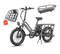 Fafrees FF20 CUV - Vélo cargo électrique - 250 W - 48 V - 24 Ah - Vitesse maximale 25 km/h - Gris - Avec porte-bagages arrière