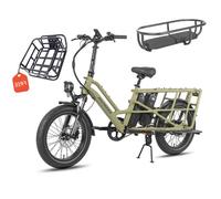 Fafrees FF20 CUV - Vélo cargo électrique - 250 W - 48 V - 24 Ah - Vitesse maximale 25 km/h - Vert - Avec cadre arrière