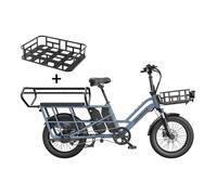 FAFREES FF20 CUV Vélo Cargo Électrique Familial Double Batterie 15Ah, Double Panier, Bleu