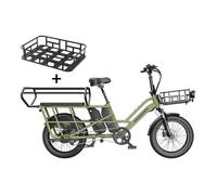 FAFREES FF20 CUV Vélo Cargo Électrique Familial Double Batterie 15Ah, Double Panier, Vert