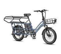FAFREES FF20 CUV - Vélo Électrique Cargo Longtail 20"" - Moteur 250W - Batterie 48V 30Ah - Autonomie 170 km -Freins Hydrauliques Bleu