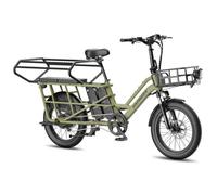 FAFREES FF20 CUV - Vélo Électrique Cargo Longtail 20"" - Moteur 250W - Batterie 48V 30Ah - Autonomie 170 km -Freins Hydrauliques Vert