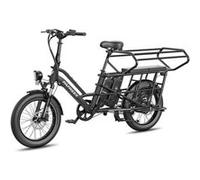 FAFREES Vélo électrique cargo FF20 CUV double siège enfant 30Ah 20 pouces Noir Noir