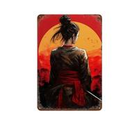 FAGERERO Geisha Samurai Japanese2Wall Decor Art Metal Tin Poster Modern Bar Decorations30x20cm