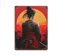 FAGERERO Geisha Samurai Japanese2Wall Decor Art Metal Tin Poster Modern Bar Decorations40x30cm