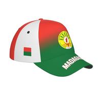 FAGIUCHI Casquette de baseball avec drapeau de Madagascar - Couleur dégradée - Impression 3D - Pour randonnée, cyclisme - Noir, Noir , 7 1/8-7 1/4