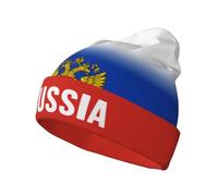 FAGIUCHI Russia Font Adulte Knit Hat Slouchy Beanie Full Print Chapeaux Skull Winter Caps Noir, Noir , 7 1/8-7 1/4