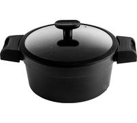 FAGOR Alutherm Casserole à induction 24cm Fonte d'aluminium revêtement anti-adhésif PFOA libre Couvercle en verre Noir