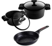 Batterie De Cuisine À Induction 5 Pièces Fonte D'aluminium Antiadhésif Sans Pfoa, , Noir, Fagor, Alutherm Noir